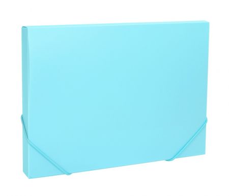 Desky na spisy s gumou, box A4 pastel LUMA, modrý