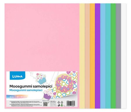 MOOSGUMMI samolepící A4 mix pastel LUMA, 10ks