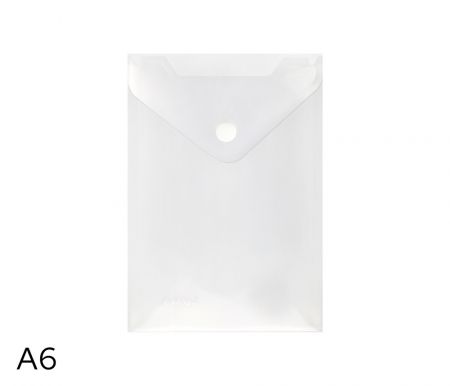 Obal spisový na výšku s klopou a drukem  A6 LUMA, transparentní