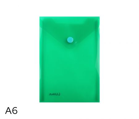 Obal spisový na výšku s klopou a drukem  A6 LUMA, zelený