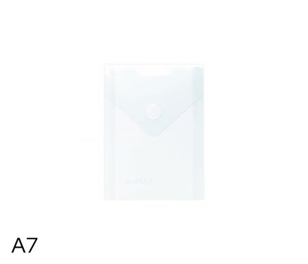 Obal spisový na výšku s klopou a drukem  A7 LUMA, transparentní