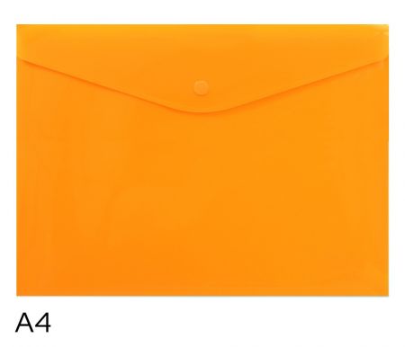 Obal spisový s klopou a drukem  A4 neon LUMA, oranžový