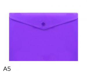 Obal spisový s klopou a drukem  A5 neon LUMA, fialový