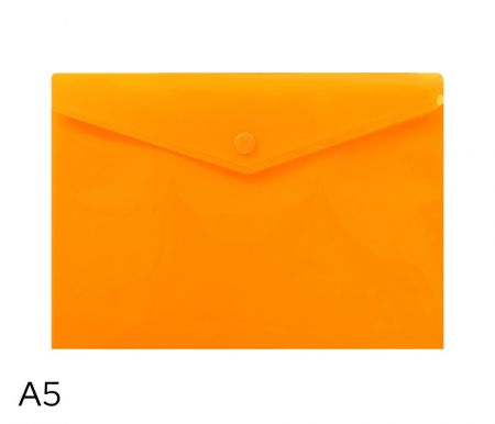 Obal spisový s klopou a drukem  A5 neon LUMA, oranžový