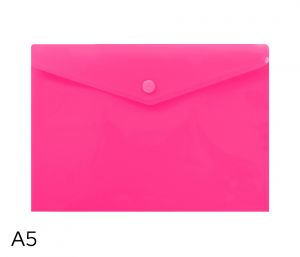Obal spisový s klopou a drukem A5 neon LUMA, růžový