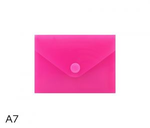 Obal spisový s klopou a drukem A7 neon LUMA, růžový
