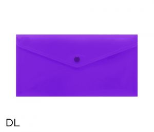 Obal spisový s klopou a drukem  DL neon LUMA, fialový