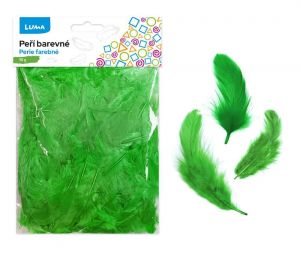 Peří barevné 10g zelené LUMA