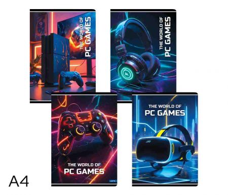 Sešit A4 linka 52l PC Games mix