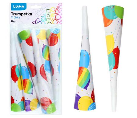 Trumpetka 6ks HAPPY BIRTHDAY LUMA