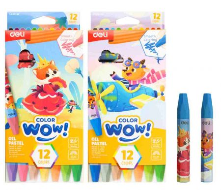 Voskovky olejové 12 barev WOW DELI EC228-12 mix