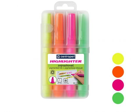 Zvýrazňovač CENTROPEN 8552 (8852)/4 sada 1,5mm