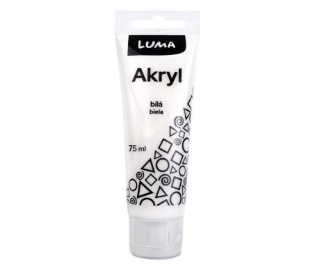 Barvy akrylové 75ml, bílá LUMA
