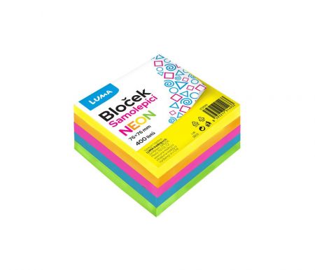 Bloček samolepící 76 x 76mm 400l NEON LUMA