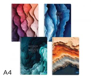 Blok spirála A4 Waves linka 80l mix