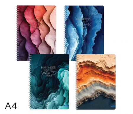 Blok spirála A4  Waves linka 80l mix
