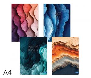 Kniha záznamová A4 linka 96l Waves mix