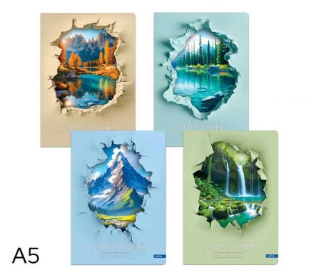 Kniha záznamová A5 linka  96l Landscape mix