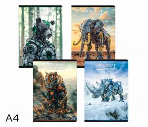 Sešit A4 linka 52l Robot animals mix