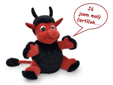 Čert Hubert 23 cm, mluvící, plyšová hračka
