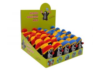 Prodejní box 16 ks,Krtek sedící 14 cm, kulich, plyšová hračka