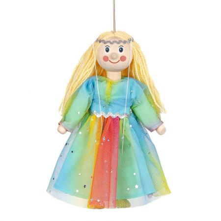 Víla duhová 20 cm, dřevěná loutka