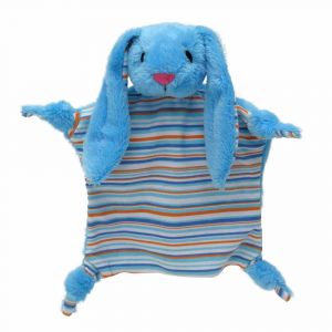 Králík 30 cm modrý, uzlíkový maňásek