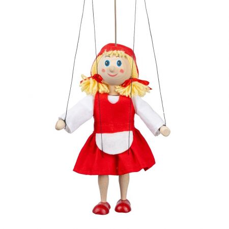 Červená Karkulka 20 cm, dřevěná loutka
