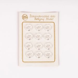 Knoflík 12x12 mm, průsvitný