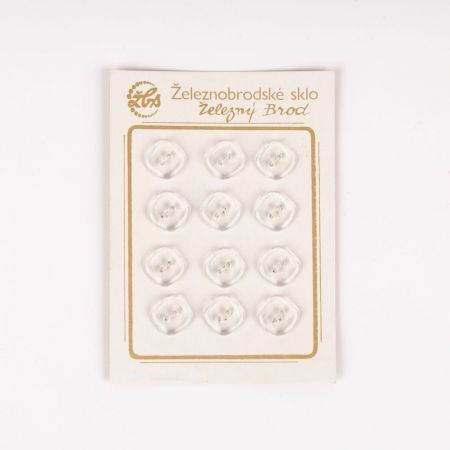 Knoflík 12x12 mm, průsvitný