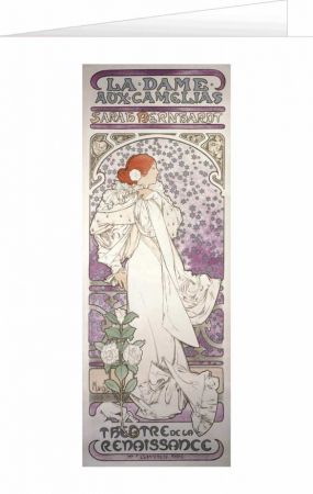 Blahopřání Alfons Mucha – La Dame aux Camélias