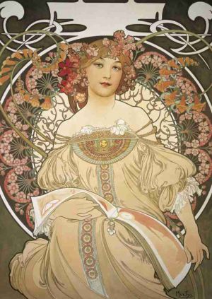 Pohled Alfons Mucha – Reverie, krátký