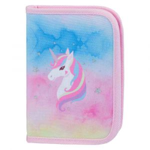 BAAGL Školní penál klasik dvě chlopně Rainbow Unicorn