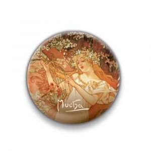 Magnet Alfons Mucha - Jaro, kulatý, 5 cm