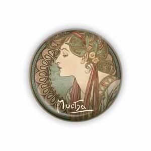 Kovový otvírák Alfons Mucha - Laurel, o 5,8 cm