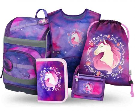 BAAGL SET 5 Zippy Plus Kůň: aktovka, penál, sáček, zástěra, peněženka GRS