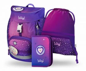 BAAGL SET 3 Airy Koně srdce: batoh, penál, sáček GRS