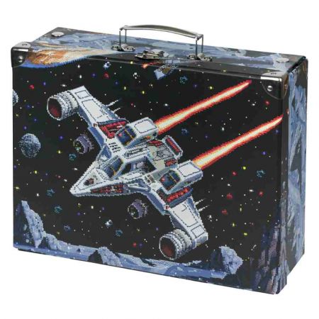 BAAGL Skládací školní kufřík Pixel Space s kováním