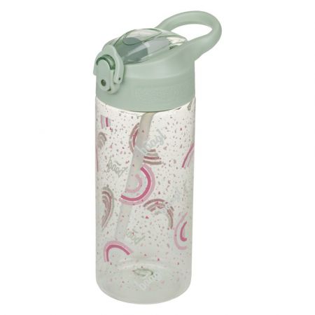 BAAGL Tritanová láhev na pití s brčkem Duha, 500 ml
