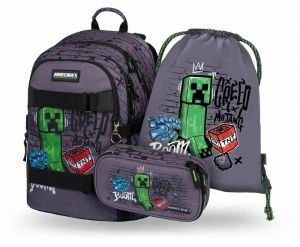 BAAGL SET 3 Skate Minecraft TNT: Batoh, Etue, Sáček