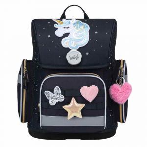 BAAGL Školní aktovka Ergo Unicorn Gold