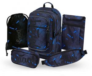 BAAGL SET 5 Cubic Flash: batoh, penál, sáček, ledvinka, obal na notebook GRS