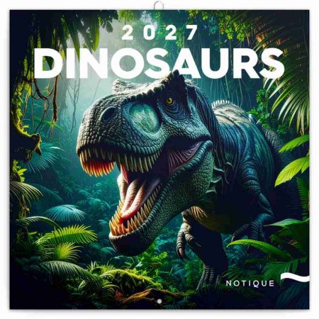 Kalendář nástěnný poznámkový Dinosauři 2027, 30cm x 30cm, PGP-36306-V