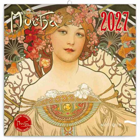 Kalendář nástěnný poznámkový Alfons Mucha 2027, 30cm x 30cm, PGP-36322-V