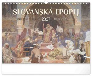 Kalendář nástěnný Slovanská epopej – Alfons Mucha 2027, 48cm x 33cm, PGN-36834-L