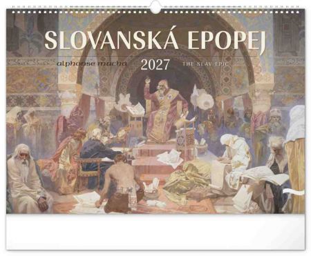 Kalendář nástěnný Slovanská epopej – Alfons Mucha 2027, 48cm x 33cm, PGN-36834-L