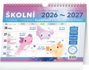 Kalendář stolní plánovací školní s háčkem 2027, 30cm x 21cm, PGS-36931