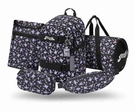 BAAGL SET 5 Skate Kuromi Black: batoh, penál, sportovní taška, ledvinka, obal na notebook 