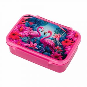 BAAGL Box na svačinu s přihrádkami Flamingo