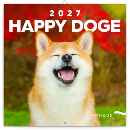Kalendář nástěnný poznámkový Happy Doge 2027, 30cm x 30cm, PGP-36617-V